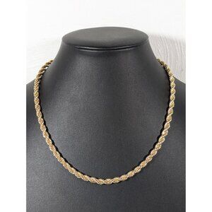 Express Gold Tone Rope Chain Necklace Classic Retro 18"